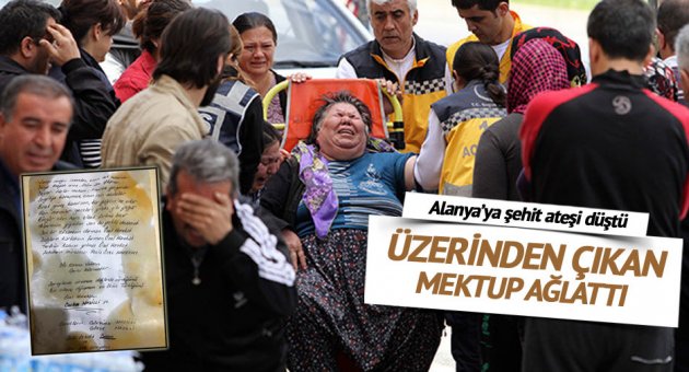 Şehidin üzerinden çıkan mektup ağlattı