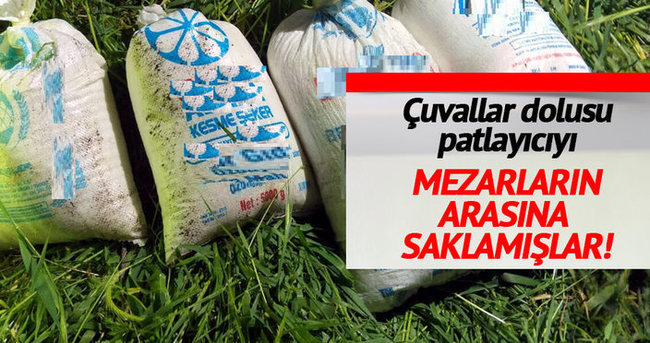 Siirt'te mezarlıkta patlayıcı yapımında kullanılan malzemeler ele geçti