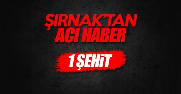 Şırnak'tan acı haber! 1 şehit