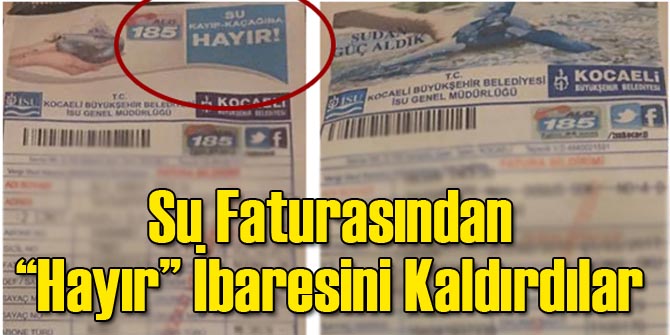 Su Faturasından Hayır İbaresini Kaldırdılar!