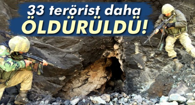 TSK: '3 ilçedeki operasyonlarda 33 terörist öldürüldü'