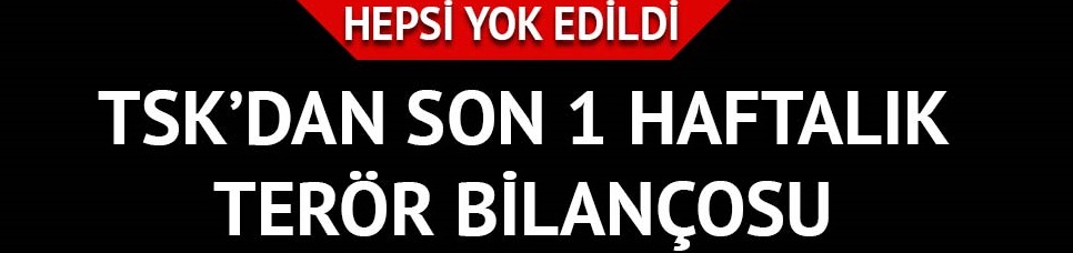 TSK'dan son bir haftalık terör bilançosu
