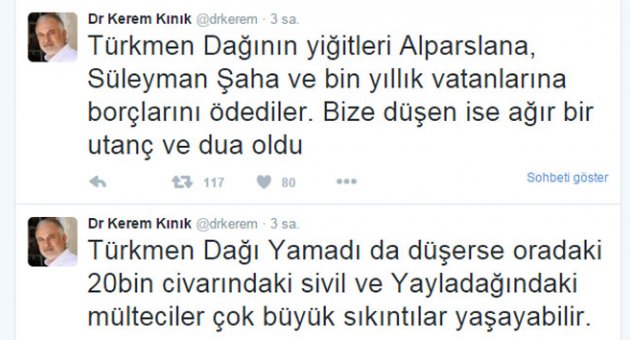 Türkmen Dağı’nda 20 bin sivil tehdit altında!