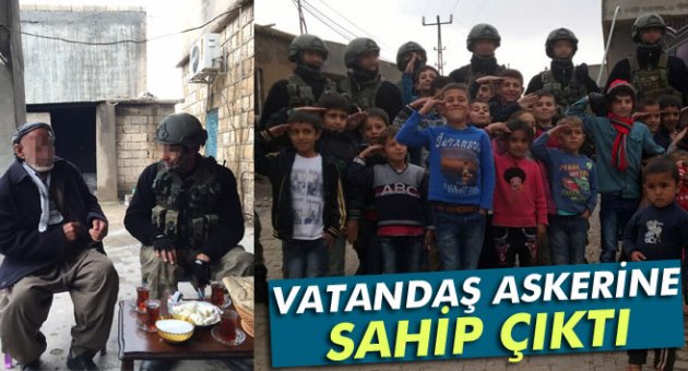 Vatandaş askerine sahip çıktı!