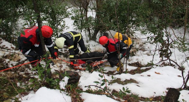 Yaralanan avcı güçlükle kurtarıldı