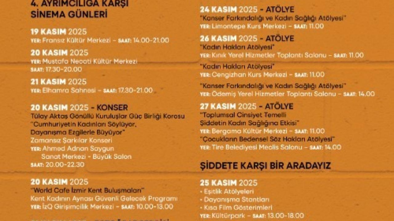 İzmir’de 25 Kasım etkinlikleri başlıyor