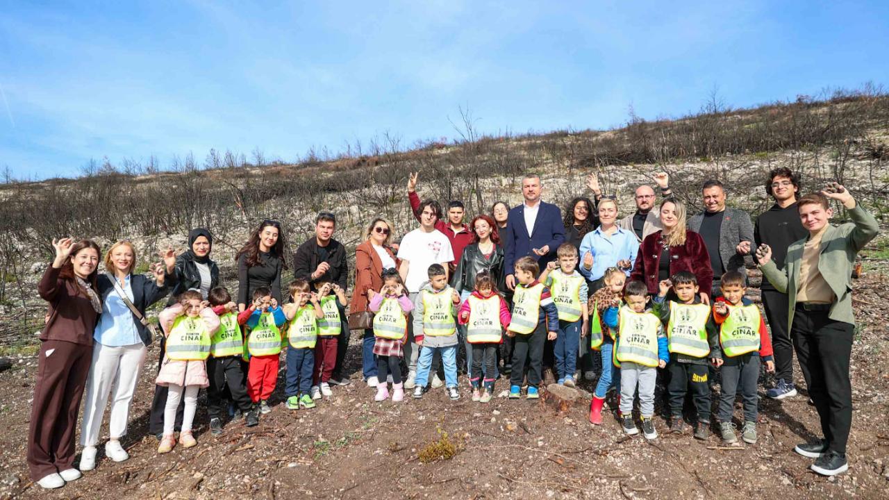 Minik ellerden yanan alanlara umut tohumları