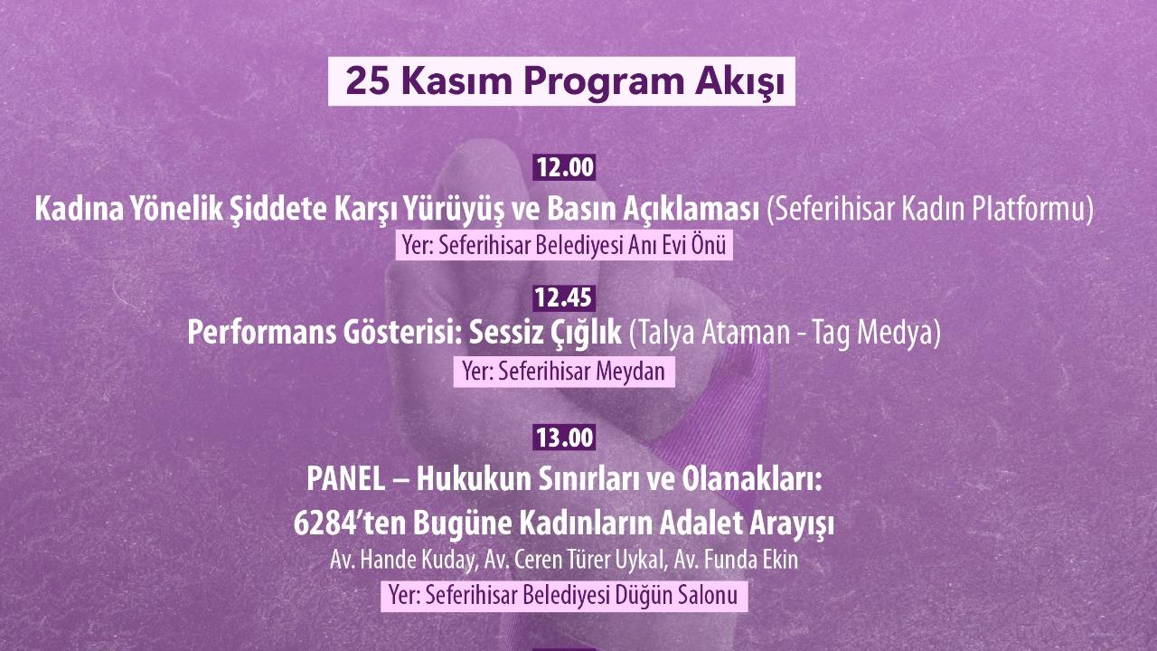 Seferihisar Belediyesi’nden 25 Kasım’da güçlü mesaj: “Şiddetin bahanesi yok, kadına şiddete hayır!”