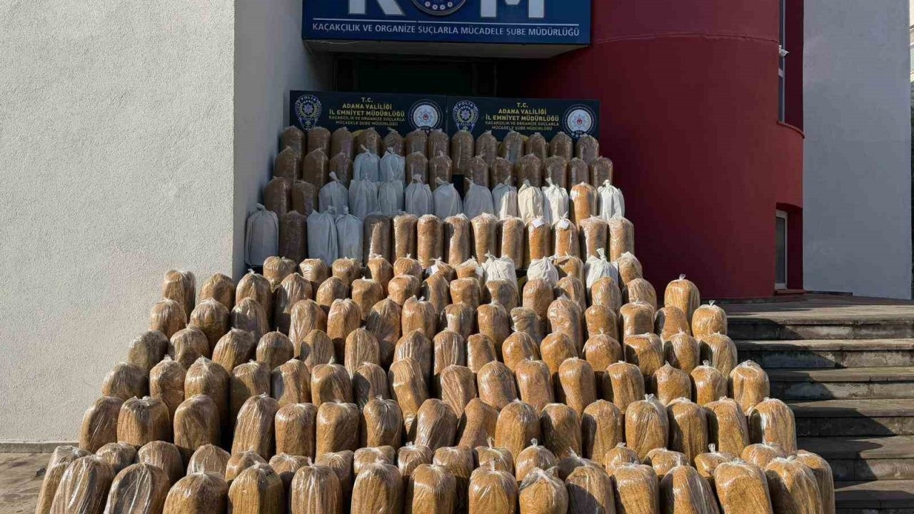 Adana’da 2 ton 500 kilogram kaçak tütün ele geçirildi