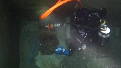 Aktarma havuzundaki arızaya su altından müdahale