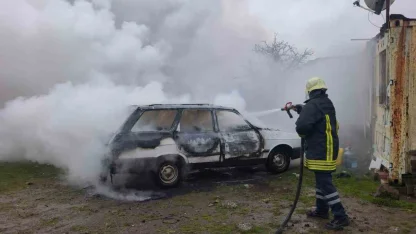 Ayvacık’ta araç yangını