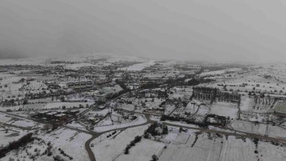 Beyaza bürünen Elazığ havadan görüntülendi