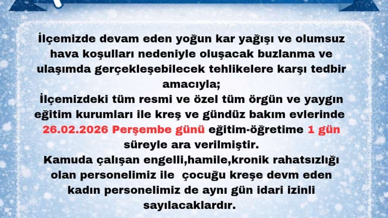 Bingöl’de 2 ilçede eğitime kar engeli