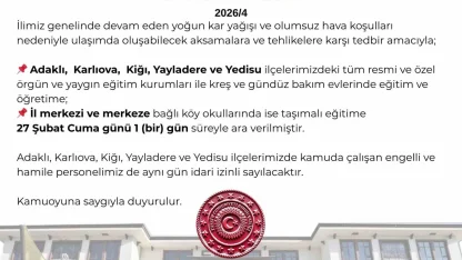 Bingöl’de 5 ilçede eğitime ara verildi