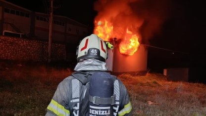 Denizli’de trafo yangını paniğe neden oldu
