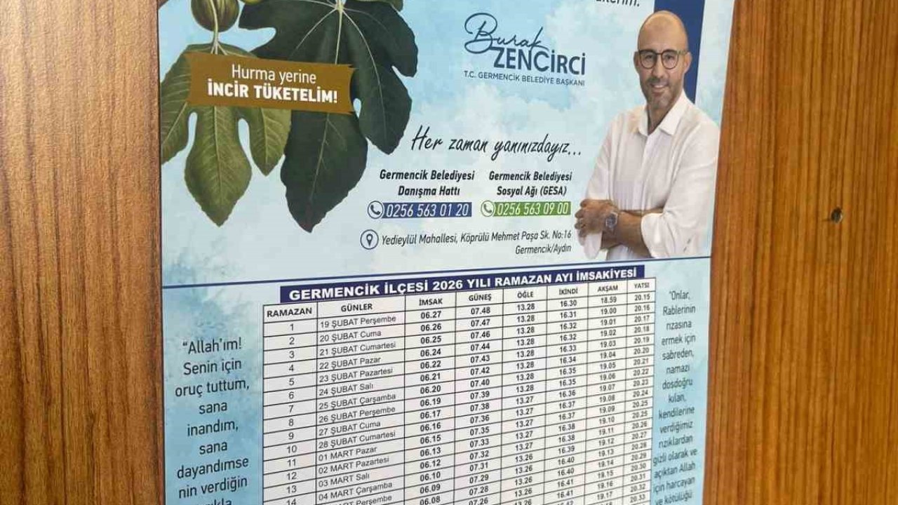 Germencik Belediyesi’nin imsakiyelerinde incir vurgusu