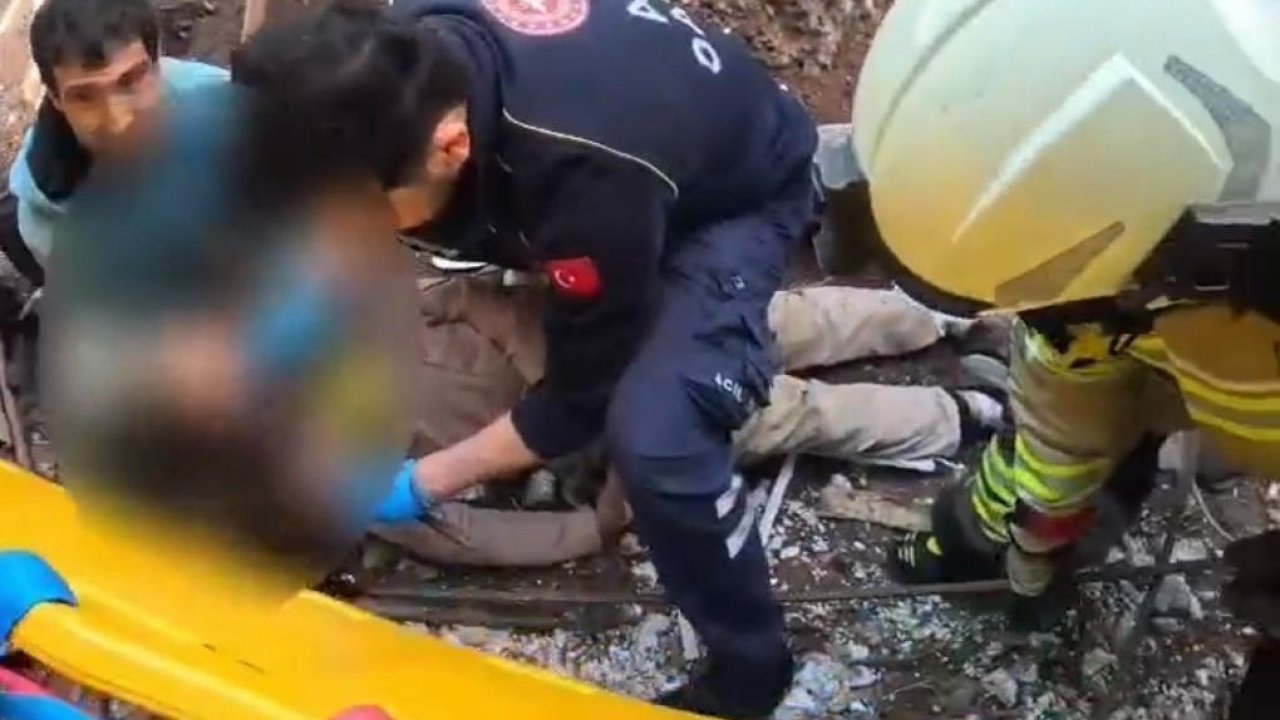 İnşaatta başına demir saplanan işçi ağır yaralandı