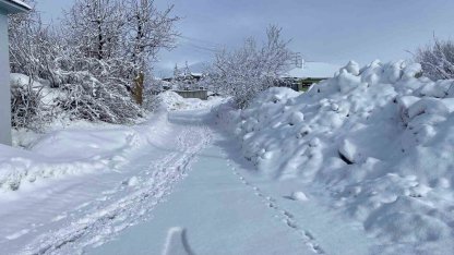 Karlıova’da kar yağışı etkisini sürdürüyor