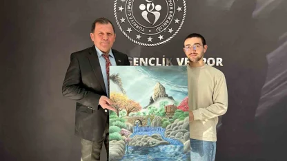 Şampiyon sporcudan Kabakcı’ya anlamlı hediye