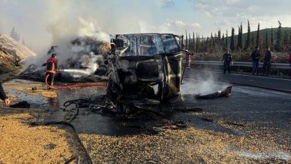 Şanlıurfa’da aynı istikamette giden iki tır çarpıştı: 1 ölü, 1 yaralı