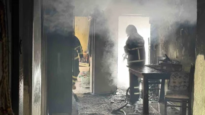 Tek katlı evde çıkan yangın söndürüldü