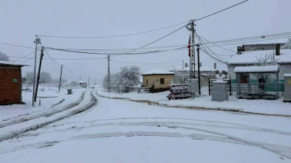 Tekirdağ’ın yüksek kesimleri karla kaplandı