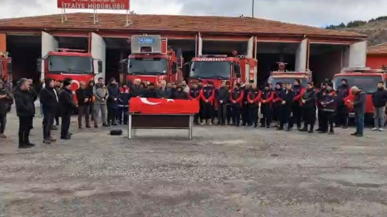 Vefat eden itfaiye personeli için cenaze töreni düzenlendi