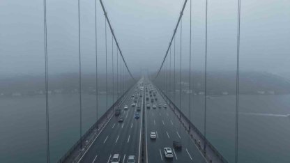 15 Temmuz Şehitler Köprüsü’nde havadan sis manzarası