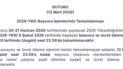 2026-YKS başvuru işlemleri bugün sona eriyor