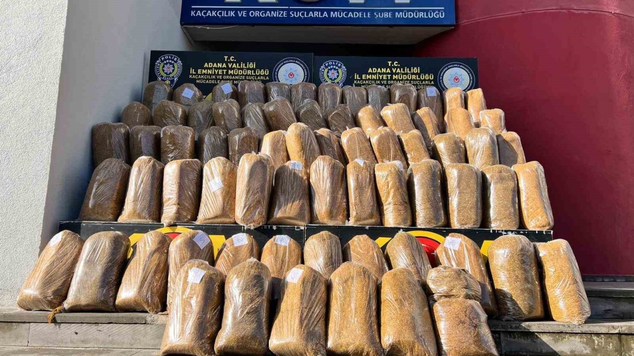 Adana’da 1 ton kaçak tütün ele geçirildi