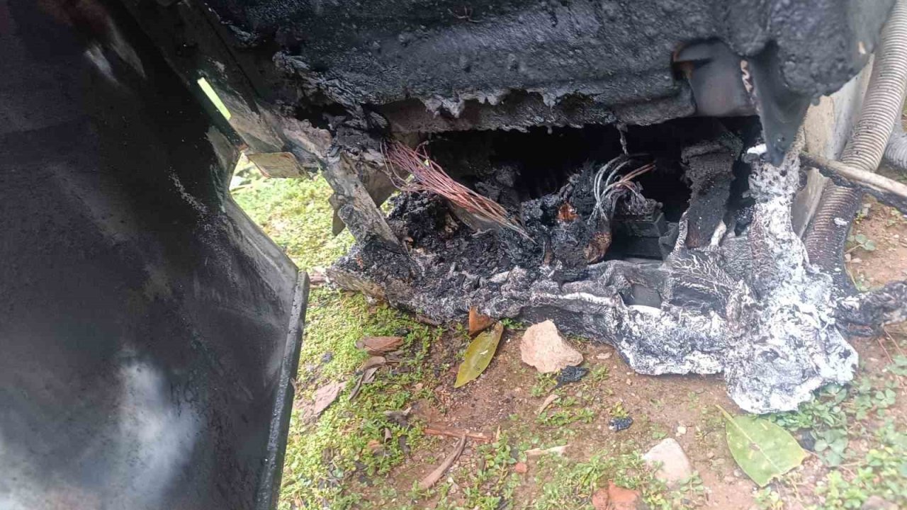 Alanya’da çamaşır makinesi yangını korkuttu