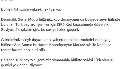 Bakan Uraloğlu: "Hürmüz Boğazı’ndaki ve bölgedeki su yollarındaki gelişmeleri anbean takip ediyoruz"