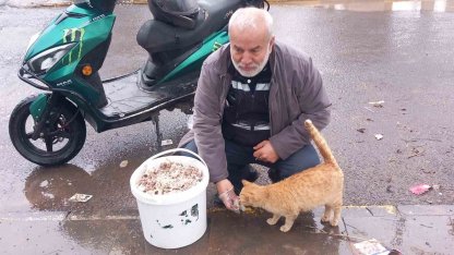Bayramda sokak hayvanlarını unutmadı