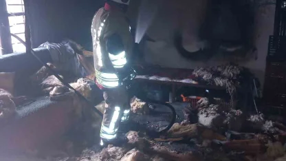 Belen’de yanan ev kullanılmaz hale geldi