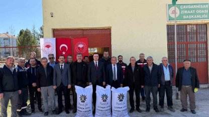 Çavdarhisar’da çiftçilere çörek otu tohumu dağıtımı