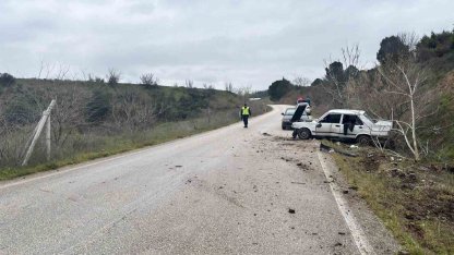 Direksiyon hakimiyetini kaybeden sürücü ağaca çarptı: 1 yaralı