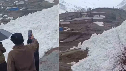 Hakkari’de çığ evleri teğet geçti