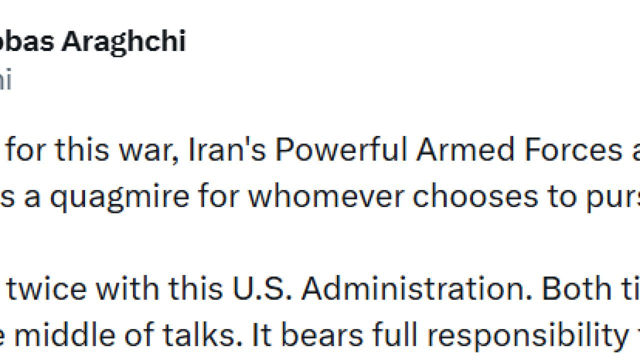 İran Dışişleri Bakanı Arakçi: "Akan kanın tüm sorumluluğu mevcut ABD yönetimine aittir"