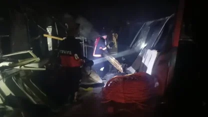 İşçilerin kaldığı konteynerlerde korkutan yangın