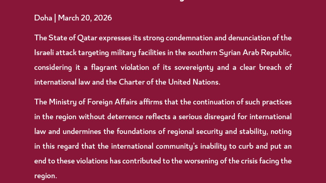 Katar’dan İsrail’in Suriye saldırısına kınama