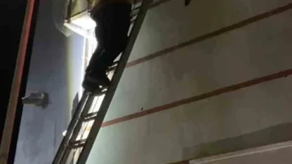 Klima motoruna sıkışan yavru kedi kurtarıldı