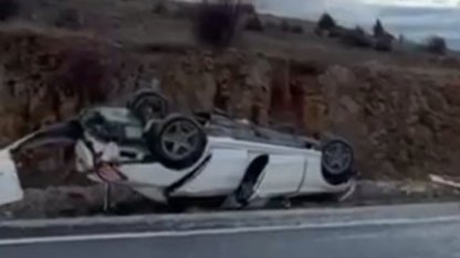 Konya’da otomobil devrildi: 4 yaralı