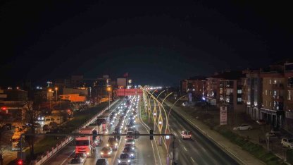Polatlı’da bayram dönüşü oluşan trafik havadan görüntülendi