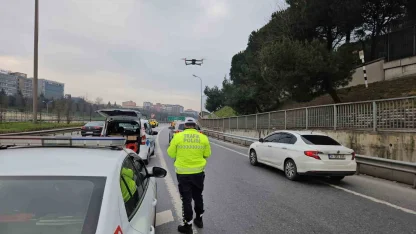 Sarıyer’de dron destekli "kaynak" denetimi: 10 sürücüye toplamda 93 bin lira ceza kesildi