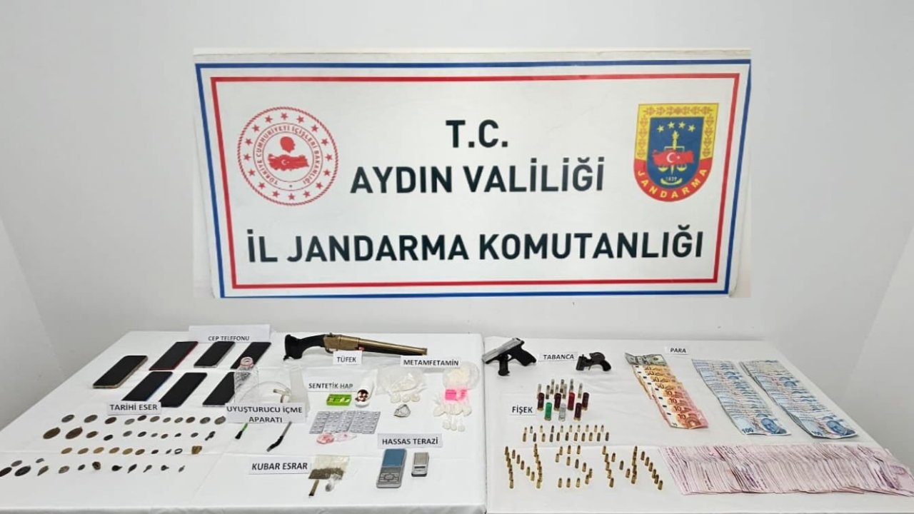 Söke’de tarihi eser ve uyuşturucu operasyonu