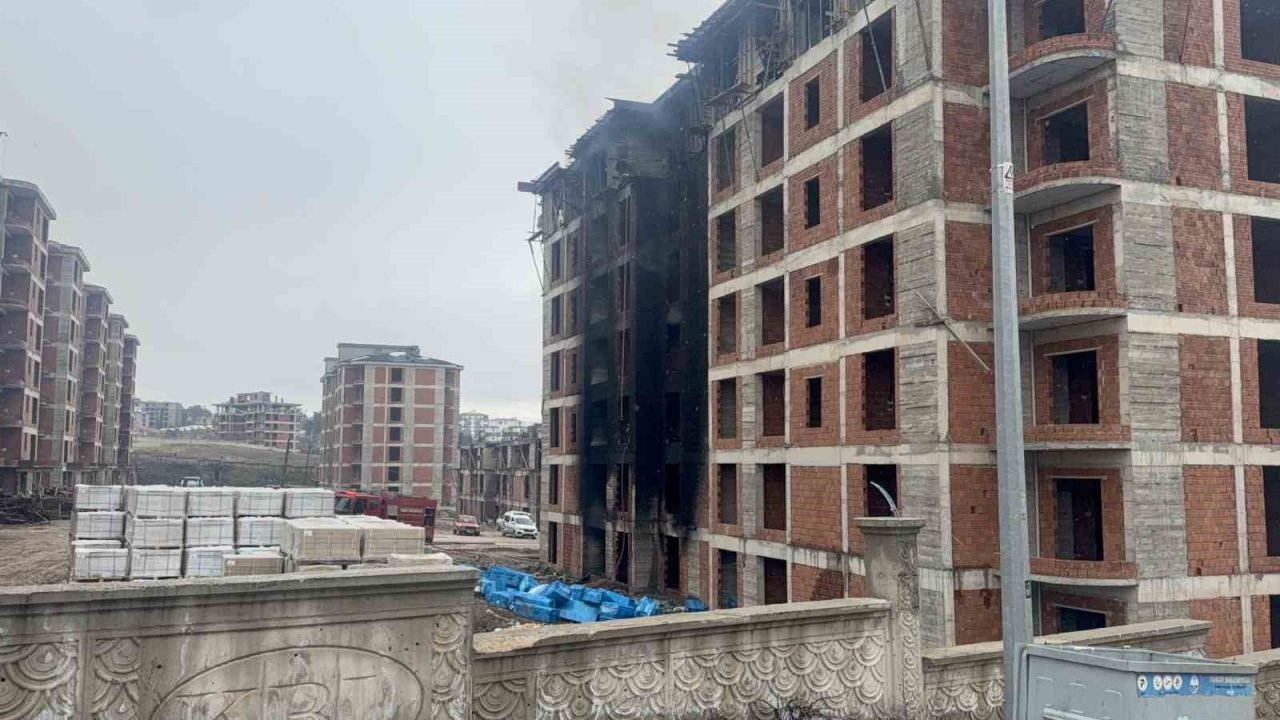 Tokat’ta inşaatta çıkan yangın korkuttu
