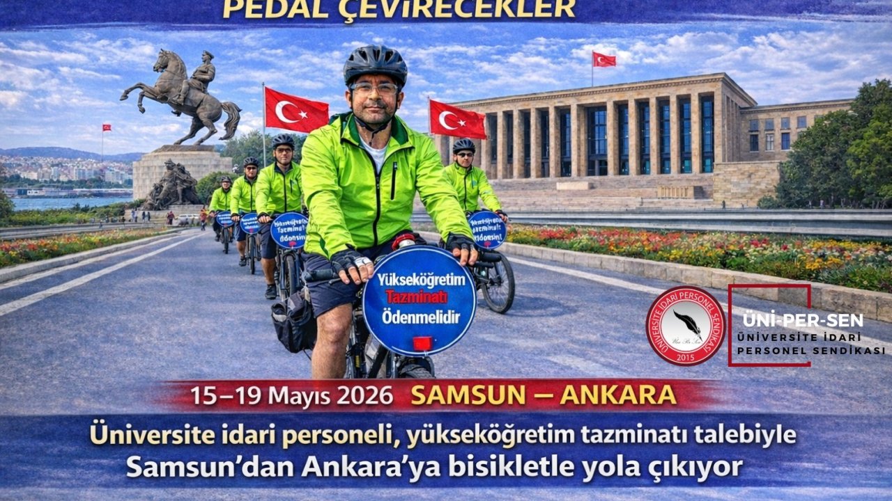 ÜNİPERSEN’den Samsun’dan TBMM’ye bisikletli eylem