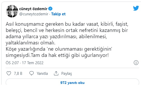 Cüneyt Özdemir'den Hıncal Uluç'a: 'Vasat, kibirli, faşist, beleşçi'
