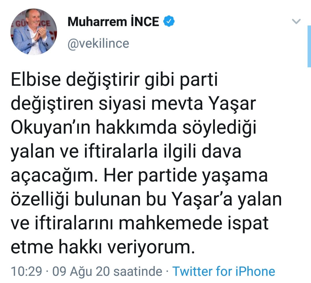 İnce' den sert sözler