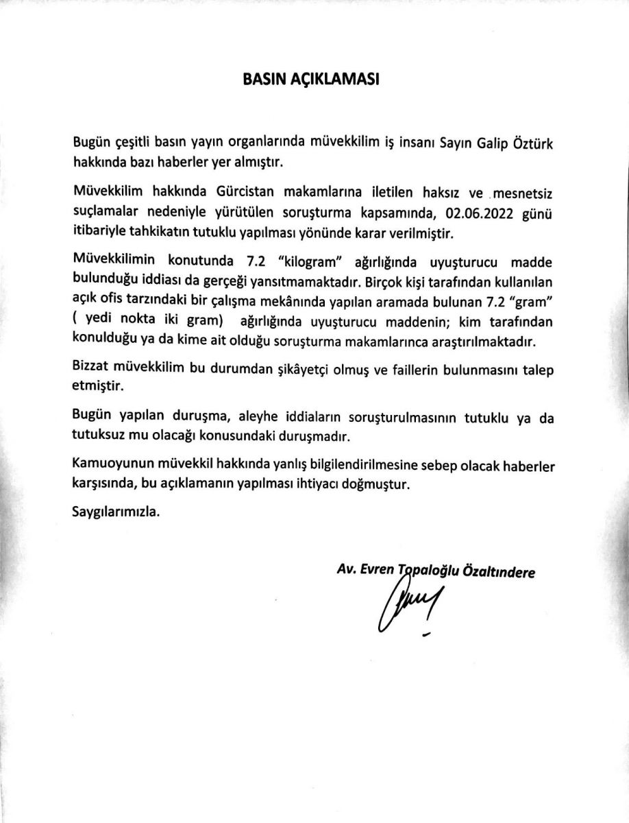 Metro Turizm'in sahibi Galip Öztürk Gürcistan'da tutuklandı